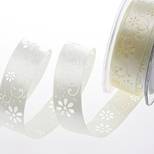 Dekoband Open Spring Flower - 40mm - 20m Rolle - creme - 52140 50-R 40