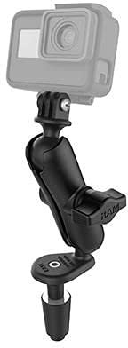 Ram Mounts UNPKD RAM STEM Mount GO PRO Motorcycle Fork Stem Mount, RAM-B-176-GOP1U (Motorcycle Fork Stem Mount with Universal Action Camera Adapter, Camera, Active Holder, Motorcycle, Black)
