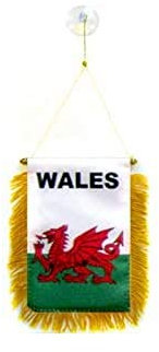 AZ FLAG - Wimpel Wales - 15x10 cm - Walisische Mini Flagge 10 x 15 Cm - Auto Pennant Spezielle Auto