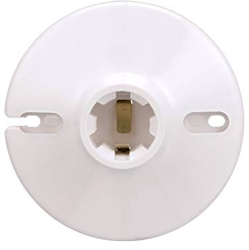 Eaton S1174W-SP-L 660-Watt, 250-Volt Plastic One Piece Keyless Switch Ceiling Receptacle Lamp Holder, White