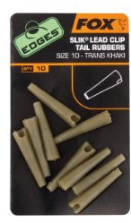 Fox Edges Slik Lead Clip Ttail Rubber Trans Khaki Gr. 10