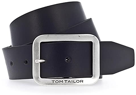 TOM TAILOR Herren Gürtel & Riemen Ledergürtel mit matter Schnalle black,95,B790,2999