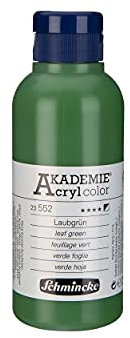 Schmincke - AKADEMIE Acryl color, Laubgrün 250 ml, 23552027, feine Künstler-Acrylfarbe, brillant, hoch lichtecht und kadmiumfrei, für Acrylmalerei, Mixed Media