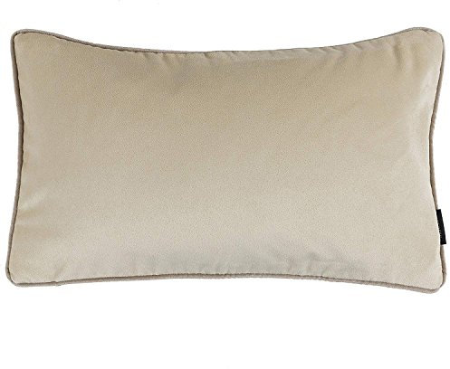 McAlister Textiles Matter Samt | Kissenbezug für Sofakissen in Champagner Gold | 60 x 40cm | erhältlich in 25 Farben | griffester Samt edel paspeliert | Kissenhülle für Samtkissen