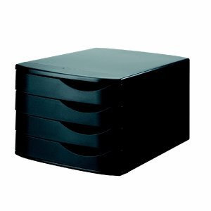 resolution Schubladenbox 4 geschlossene Schübe 216x300x375mm mattschwarz