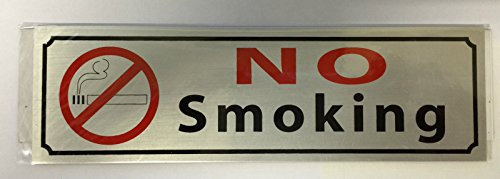 Lizzy No Smoking Door Warning Sign Self Adhesive No Glue by