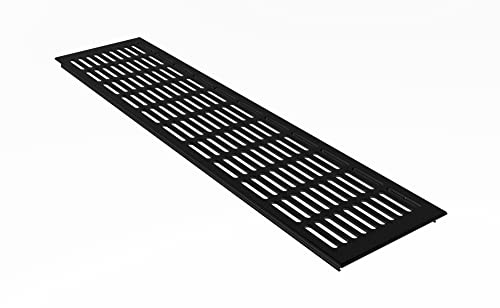Lüftungsgitter Aluminium Stegblech - Schwarz pulverbeschichtet - Breite 130 mm - Diverse Längen (500 mm)
