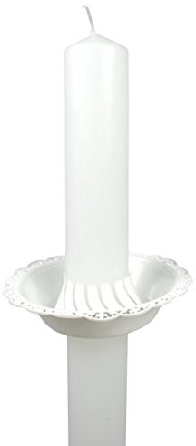 TROPFENFÄNGER aus Kunststoff für Kerzen Ø 3–4 cm – Stilvoller KERZENTROPFSCHUTZ für KOMMUNIONSKERZEN, Tauf- & Hochzeitskerzen – Praktisch & dekorativ – MaMeMi Markenqualität