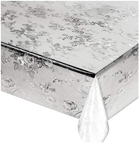 Moderne Kunststoff-Tischdecke, transparent mit Muster, effektiver Fleckenschutz, Meterware, Breite: 140 cm mod.LUX6