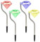 cuzile 4 Stück LED Farbwechsel Solar Diamant Pfahl Lichter Garten Rasen Landschaft Weg in Lampen