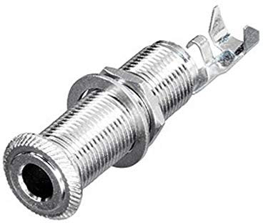 REAN 6,3mm 2-pol Mono Klinken-Einbaubuchse NYS2202 für dicke/tiefe Gehäuse - 59mm Kabel, 2-polig, Mono, Buchse auf, für Verstärker, Mischpult, Gitarre, Keyboard