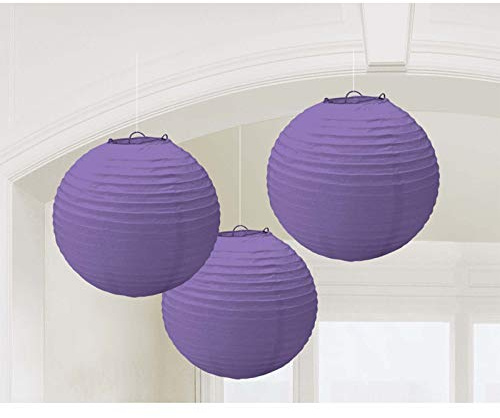 Lila runde Lampions (Pack of 3)