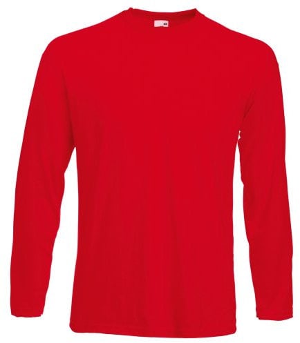 Fruit of the Loom Long Sleeve T-Shirt - Red - XXL