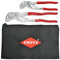 KNIPEX 2 Pc Pliers Wrench Set w/Keeper Pouch, Red