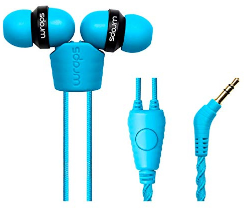Wraps Talk (with Mic) Wristband Bracelet In-Ear Headphones (High Comfort with Locking) - Lagoon, WRAPSCBLU-V15M