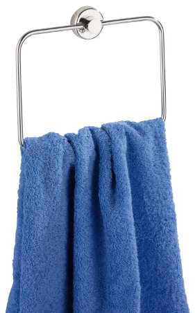 WENKO 17836100 Power-Loc Handtuchring Sion - Befestigen ohne bohren, Stahl, 20 x 16.5 x 3 cm, Chrom