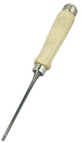 ULMIA Stechbeitel 4 mm Gesamtlänge 285 mm mit hellem Holzheft, zur Bearbeitung von Holz, 164-4