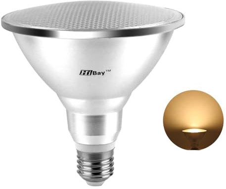 HiBay E27 PAR38 LED Strahler Leuchtmittel 12W 1200LM Birne 180 Grad Warmweiß Glühbirne Reflektor Spot Ersetzt Halogenlampe 120W für Innen Lampen 1 Pack