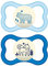 MAM Air Night Schnuller (2er-Pack, 1 sterilisierender Schnullerbeutel), MAM Schnuller für empfindliche Haut, 6+ Monate, für Babys, leuchtet im Dunkeln, Schnuller, Designs können variieren