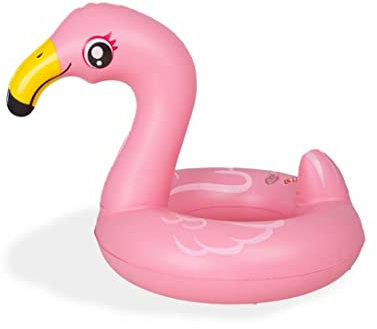 Heless 990 - Schwimmring für Puppen, Flamingo Ella, Größe 35 - 45 cm, für Badespaß im Pool, im See und der Badewanne, Rosa
