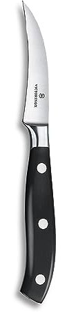 Victorinox Grand Maître, coltello professionale da turismo, lama extra-affilata, affilatura diritta, 8 cm, manico in plastica, acciaio inossidabile, nero