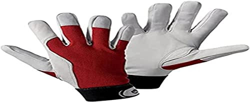 Unbekannt Griffy L+D 1706-7 Gants d'assemblage en cuir nappa de chèvre Taille (gants) : 7, S EN 388:2016 CAT II 1 Gris clair Rouge, S (1er Pack)