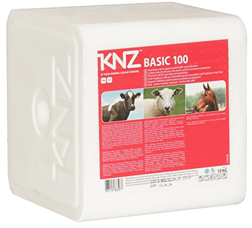 A&G-heute KNZ 10kg Basic 100 Magnum Leckstein Mineralleckstein Mineralsteine Salzleckstein Salz für Rinder Kälber Ziegen Pferde Weiss