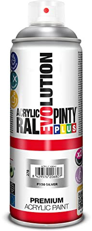 PINTYPLUS EVOLUTION Novasol M129407 - Pintura spray acrilica 520 cc plata purpurina, 0.6