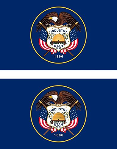Akachafactory 2 x selbstklebend Sticker Auto Vinyl Flagge USA-Side Utah