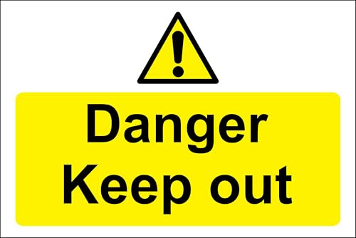Danger keep out safety sign - 1.2mm rigid plastic 300mm x 200mm