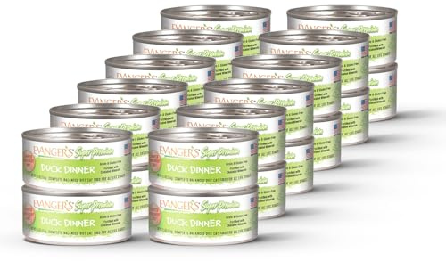 Evanger's Super Duck Dinner for Cats – 24 Count, 5.5 oz Each – Grain & Gluten Free, Chelated Minerals, Exotic Protein, Hypoallergenic, Loaf Style