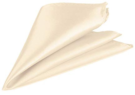 Trimming Shop Italienische Quadratisch Satin Taschentuch Für Formelle Kleidung, Hochzeit, Ball, Celebration, Ball, Partys - Unisex, Klassisches Design - Creme, 9 (23cm), 23cm