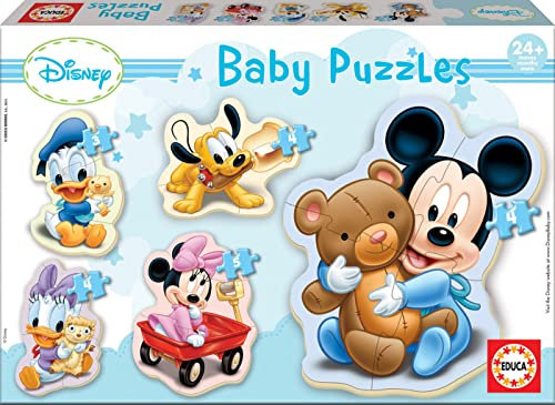 Educa - Mickey, Baby Puzzleset mit 5 Puzzles für Kinder ab 24 Monaten, Disney (13813)