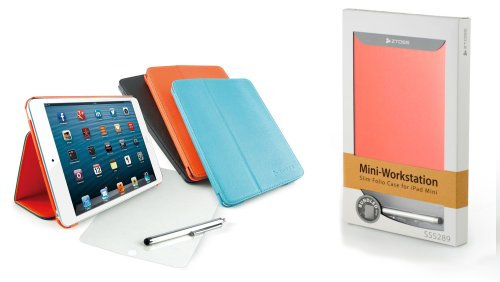 CLiPtec Ztoss Mini Workstation Slim Folio Case with Stylus and Screen Protector for iPad Mini - Orange