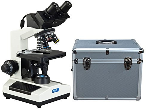 AmScope MD827S30L-A189A OMAX Eingebautes 3,0-Megapixel-Digitalkamera-Compound-LED-Binokularmikroskop mit Aluminium-Tragetasche, 40X-2000X