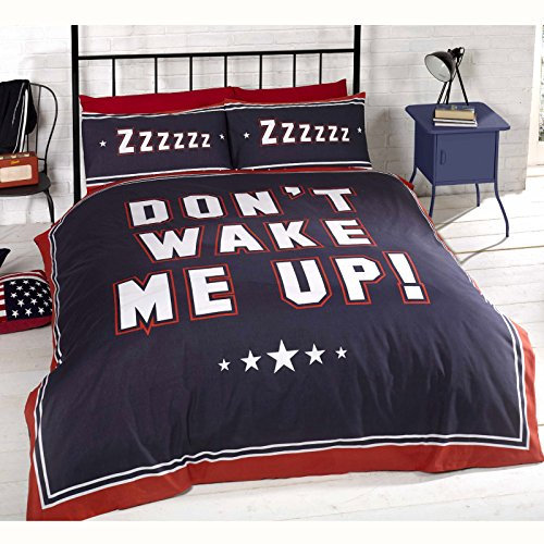 Rapport Don't Wake Me! Bettwäsche-Set für Doppelbett, Bettbezug und 2 Kissenbezüge, wendbar