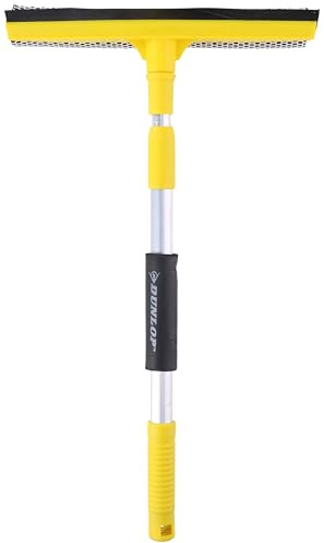 Dunlop Fensterabzieher mit Stiel - Teleskop - 43-68 cm - Abzieher/Schwamm - Gelb