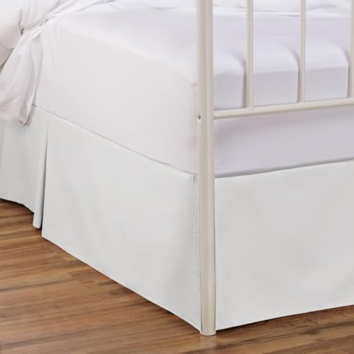 SHOPBEDDING Shop Bedding Harmony Lane Tailored Bed skirt - 14 inch Drop, Queen, White Bed Skirt with Split Corners (Available in and 16 Colors)