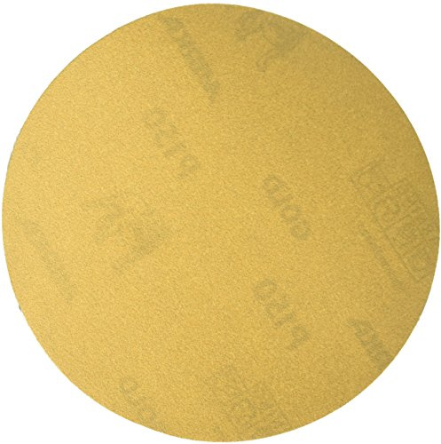 Mirka Gold Adhesive Sandpaper Discs / 5 inch/Grit 150 / No-Hole/PSA Sanding Disc / 100 pcs / for Orbital Sander, Sand Paper Pads for Wood, Composites, Automotive / 23-388-150