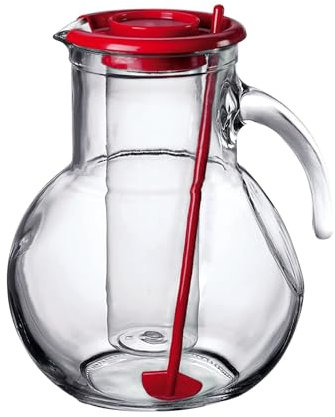 Bormioli Rocco Kufra Krug mit Eisbehälter, roter Deckel