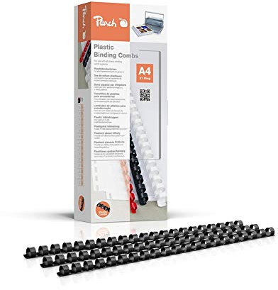 Peach Plastikbinderücken A4 - 10mm - 65 Blatt - 100 Stück - schwarz - PB410-02