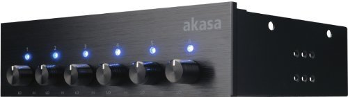 Akasa AK-FC-08BK FC.Six Fan-Controller für 13,3 cm (5,25 Zoll) PC Bay schwarz