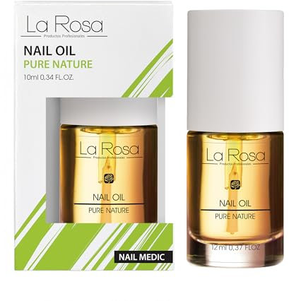 LaRosa OLIO PER CUTICOLE con Mandorle Dolci, Argan e Jojoba – Idratante e Nutriente con Vitamina E ed Estratto di Fiore di Loto – Vegan e Naturale al 93,6% – 10 ml