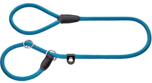 HUNTER Retriever-Hundeleine FREESTYLE, Farbe: petrol, integrierte Halsung, stufenlos verstellbar, witterungsbeständig, pflegeleicht, griffig, robustes Tau mit Ledertipps, Größe: 08/120