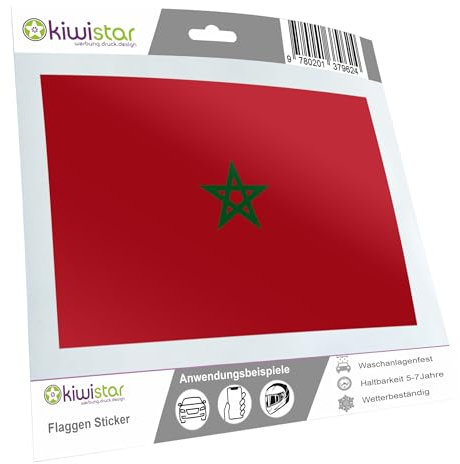 Autocollant pour voiture drapeau Sticker 15 cm Le Maroc laminé très longue tenue Bar