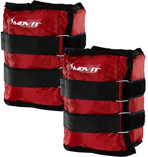 MOVIT 2er Set Gewichtsmanschetten für Hand- und Fußgelenke 2x 2,0kg Laufgewichte rot