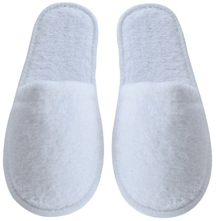 Arus Womens Turkish Terry Cotton Cloth Spa Slippers One Size Fits Most, White, 6-9.5 Wide Women