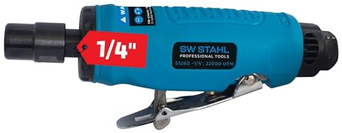 SW-Stahl S3260 Druckluft-Stabschleifer - 22.000 U/min - 1/4 Zoll Anschluss | Inklusive Schnellkupplung, Sicherheitshebel gegen Einschalten, ideal zum Entgraten, Fräsen und Schleifen von Werkstücken