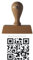 QR-Code Holzstempel vom Kaufhaus2010
