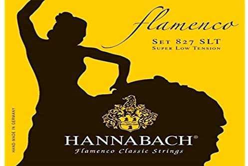 Hannabach Cuerdas para guitarra clásica Flamenco serie 827 Super Low Tension juego de 3 bajos Made in Germany - 8277SLT